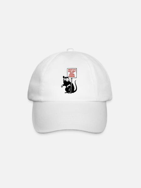 Licht braucht Feuer Zitat Ratte - Baseballkappe - Weiß/Weiß