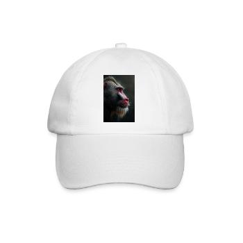Mandrill-Blick in Samtennacht - Baseballkappe - Weiß/Weiß - Vorne