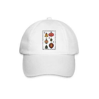 Bunte Weihnachtsornamente  - Baseballkappe - Weiß/Weiß - Vorne
