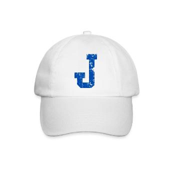 Retro Sport J Letter - Baseballkappe - Weiß/Weiß - Vorne