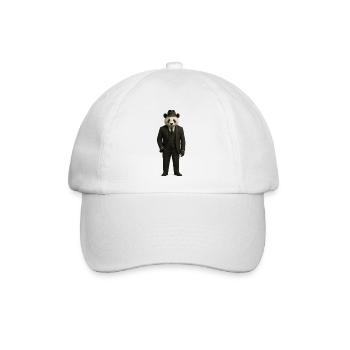 Panda in eleganter Kostüm - Baseballkappe - Weiß/Weiß - Vorne