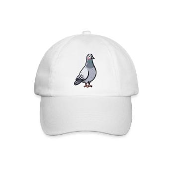 Verspieltes Taubenporträt - Baseballkappe - Weiß/Weiß - Vorne