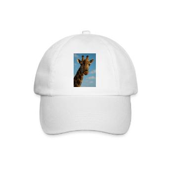 Giraffenporträt am blauen Himmel - Baseballkappe - Weiß/Weiß - Vorne