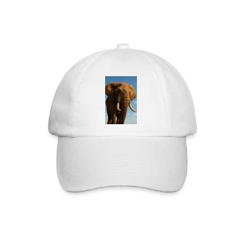 Elefant in Nahaufnahme mit Sonnenschein - Baseballkappe - Weiß/Weiß - Vorne
