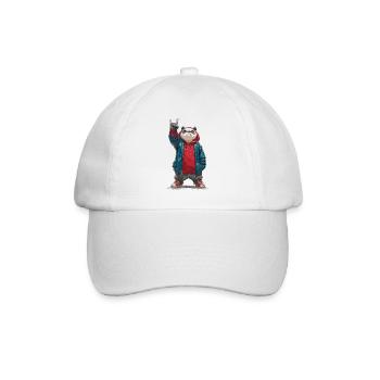 Metalhead Panda Streetstyle - Baseballkappe - Weiß/Weiß - Vorne