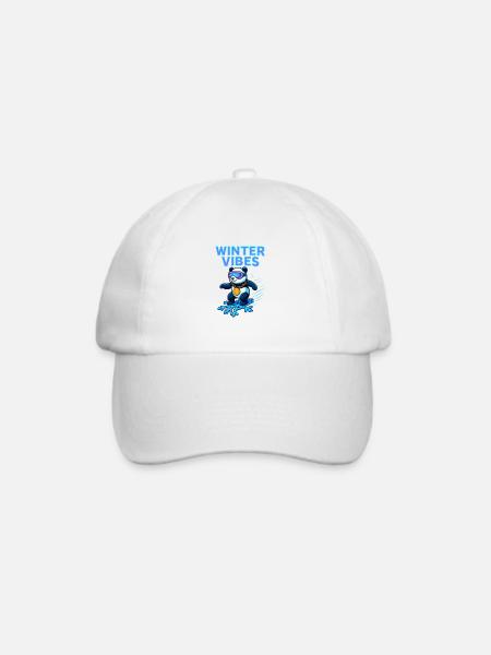 Winter Vibes Panda Neon - Baseballkappe - Weiß/Weiß