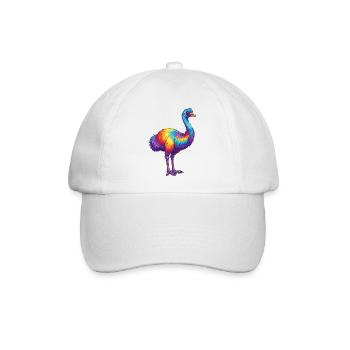 Bunte Emu Regenbogen-Pop-Art-Aquarell - Baseballkappe - Weiß/Weiß - Vorne