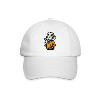 Kochender Elefantenchef - Baseballkappe - Weiß/Weiß - Vorne