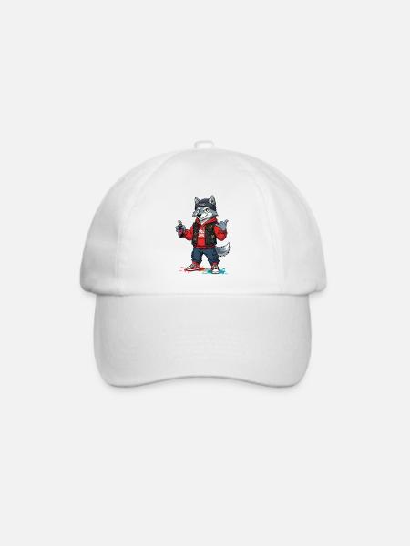 Wilder Wolf Streetwear Graffiti - Baseballkappe - Weiß/Weiß
