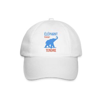 Zarter Herz-Elefant - Baseballkappe - Weiß/Weiß - Vorne