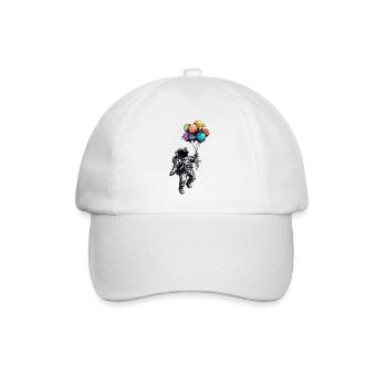 Astronauten- und farbenfroher Ballonstrauß – für Frauen - Baseballkappe - Weiß/Weiß - Vorne