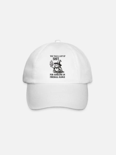 Fireball Range – Lustiger Frosch Magier RPG - Baseballkappe - Weiß/Weiß