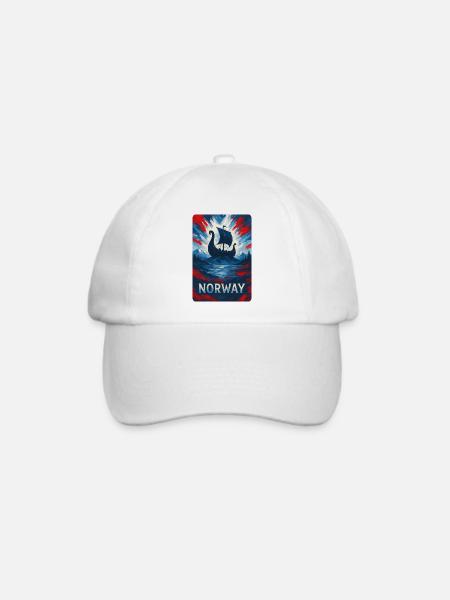 Norwegen Reise Design - Baseballkappe - Weiß/Weiß