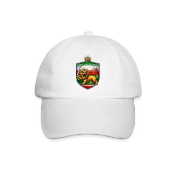 Löwe mit Schwert Wappen Persien - Baseballkappe - Weiß/Weiß - Vorne
