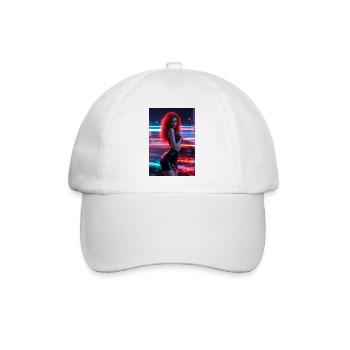 Neonrote Femme in Glanz - Baseballkappe - Weiß/Weiß - Vorne