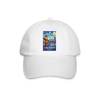 Cincinnati Ohio - Baseballkappe - Weiß/Weiß - Vorne