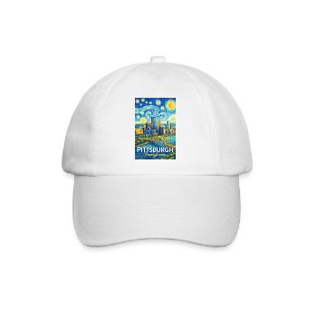 Pittsburgh, Pennsylvania - Baseballkappe - Weiß/Weiß - Vorne
