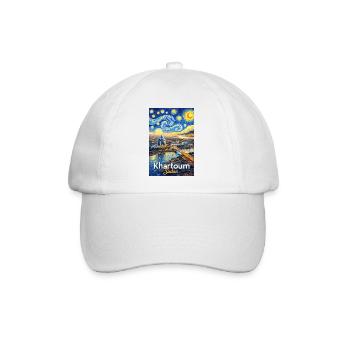 Khartoum Skyline Traumstil - Baseballkappe - Weiß/Weiß - Vorne