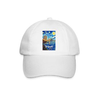 Tripoli Libya Starry Night - Baseballkappe - Weiß/Weiß - Vorne