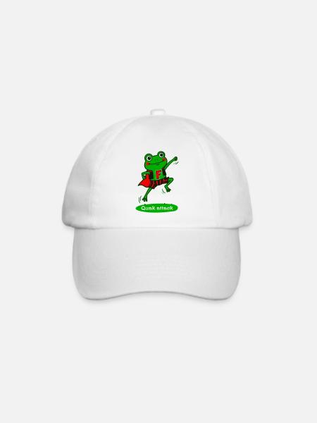 Superheld Frosch Cartoon lustig - Baseballkappe - Weiß/Weiß