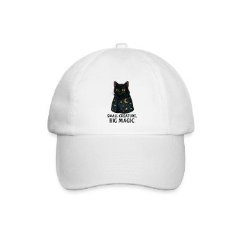 Mondnacht Katze Sternencape - Baseballkappe - Weiß/Weiß - Vorne