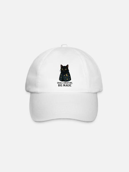 Mondnacht Katze Sternencape - Baseballkappe - Weiß/Weiß