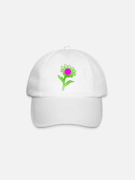 Blumen - Baseballkappe - Weiß/Weiß