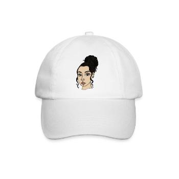 Porträtstil Bun Nasepiercing - Baseballkappe - Weiß/Weiß - Vorne