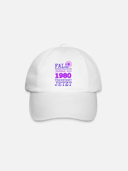 1980 - Baseballkappe - Weiß/Weiß