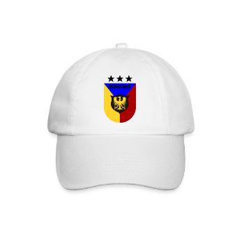 Romania Wappen Dreifarbig Schild - Baseballkappe - Weiß/Weiß - Vorne