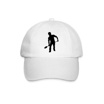 Bodenarbeiter mit der Schaufel – harte Arbeit - Baseballkappe - Weiß/Weiß - Vorne