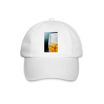 Lichtgold Bierglas Muster - Baseballkappe - Weiß/Weiß - Vorne