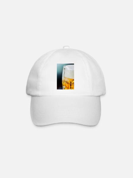Lichtgold Bierglas Muster - Baseballkappe - Weiß/Weiß