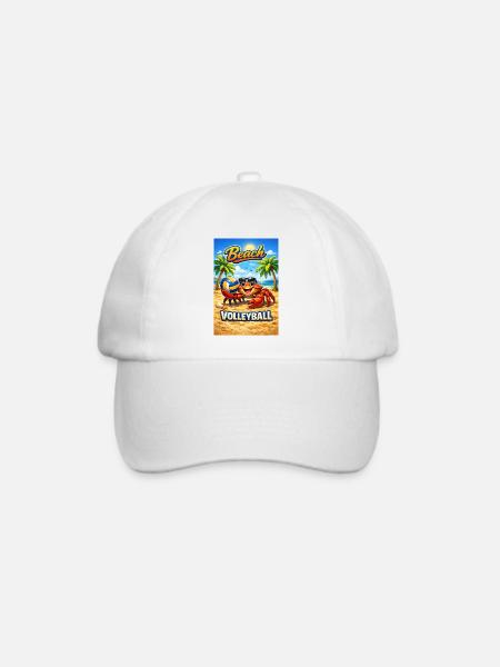 Strandkrabbe Volleyball Sommerdesign - Baseballkappe - Weiß/Weiß