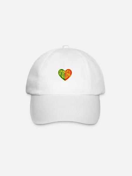 Portugal Herzflagge Pop Art - Baseballkappe - Weiß/Weiß