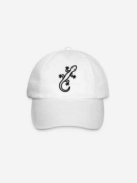 Eidechse - Baseballkappe - Weiß/Weiß