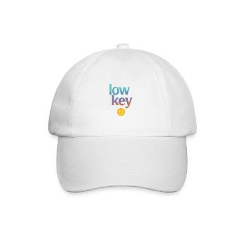 Low Key Gradient Typo mit Smiley - Baseballkappe - Weiß/Weiß - Vorne