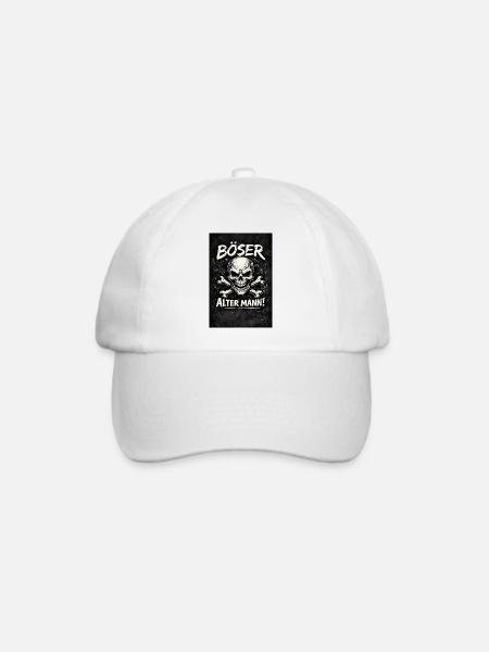 Böser Alter Mann Skull - Baseballkappe - Weiß/Weiß