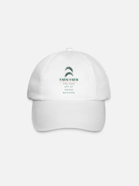 Thai Palmengrün Logo Sabai Sabai - Baseballkappe - Weiß/Weiß