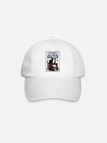 Mitglied des Antisozialen Buchclubs - Baseballkappe - Weiß/Weiß