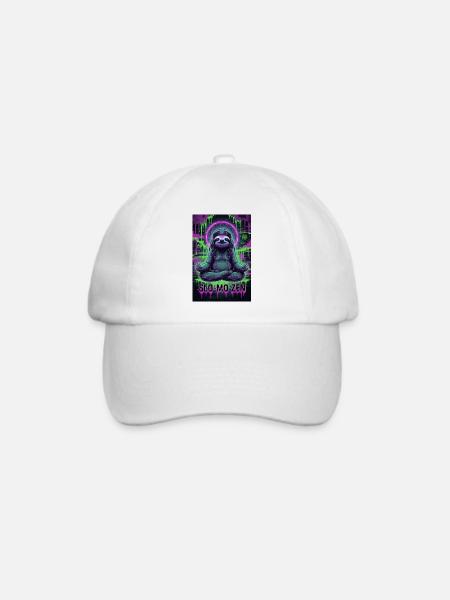 SloMo Zen Panda Neon - Baseballkappe - Weiß/Weiß