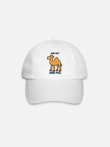 Hump Day Kamel – Hard Pass - Baseballkappe - Weiß/Weiß
