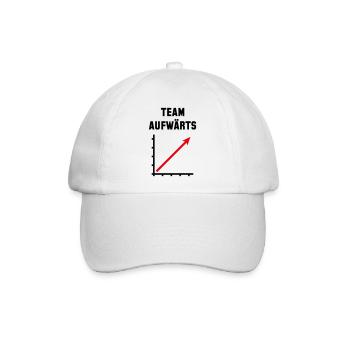 Team Aufwärts (Erfolg / Fortschritt / POS Red 2C) - Baseballkappe - Weiß/Weiß - Vorne