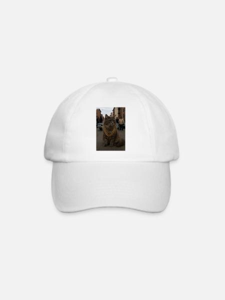Gangsta Cat - Baseballkappe - Weiß/Weiß