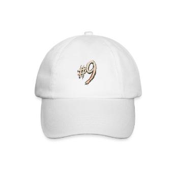 Kreide #9 Hashtag Stil - Baseballkappe - Weiß/Weiß - Vorne