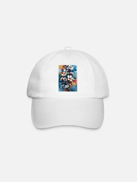Helle Aquarellblüten - Baseballkappe - Weiß/Weiß