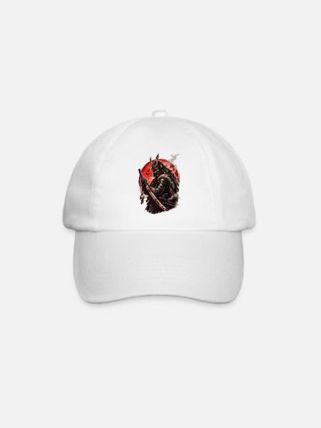 Blutmond-Samurai-Krieger - Baseballkappe - Weiß/Weiß