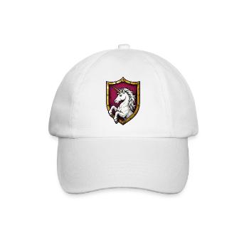 Einhorn Schutzschild Motiv - Baseballkappe - Weiß/Weiß - Vorne