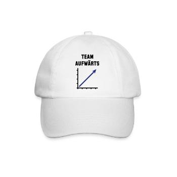 Team Aufwärts (Erfolg / Fortschritt / POS Blue 2C) - Baseballkappe - Weiß/Weiß - Vorne