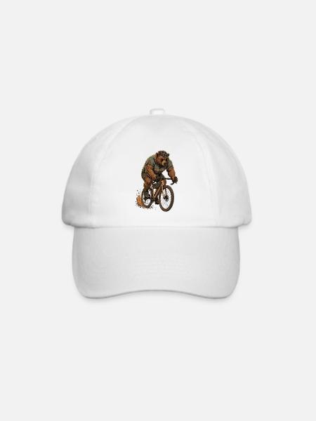 Gravel Bär Fahrrad Motiv - Baseballkappe - Weiß/Weiß